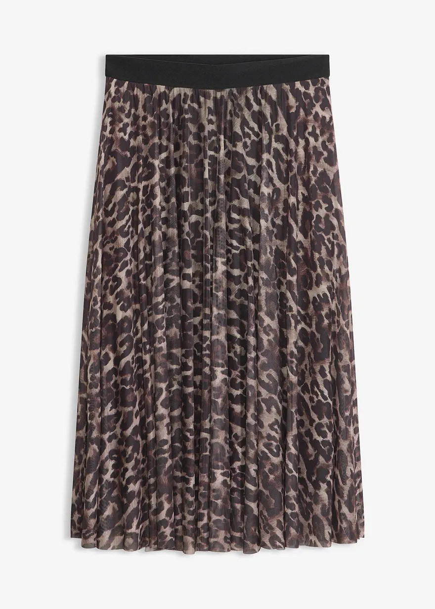 Ausgestellter Midirock mit Mesh | Bonprix DE