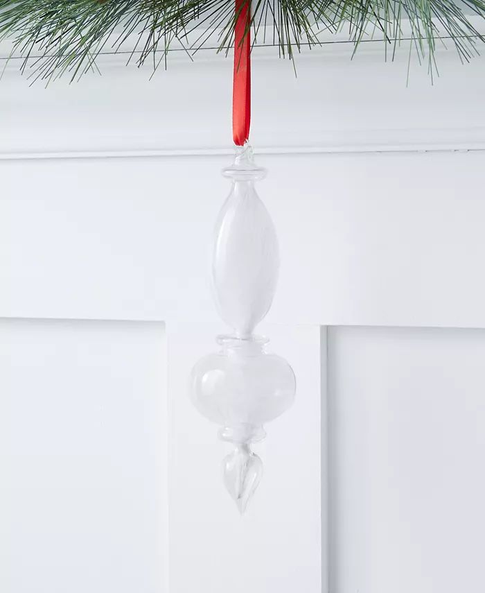 Holiday Lane
          
        
  
      
          Snow Daze Glass Clear Finial with Feather In... | Macys (US)