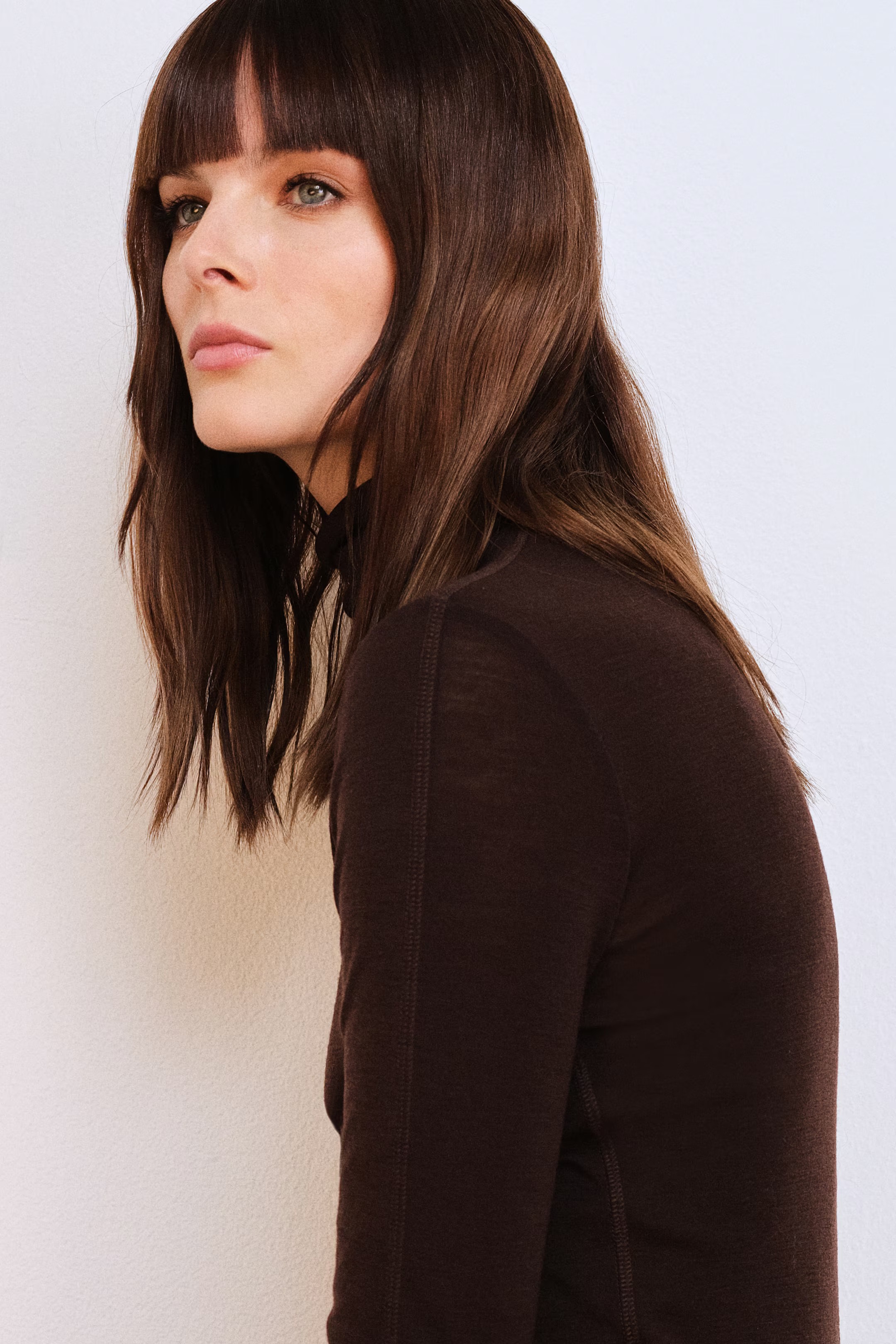 Polo-neck wool top - Dark brown - Ladies | H&M GB | H&M (UK, MY, IN, SG, PH, TW, HK)