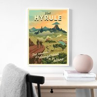 Legend Of Zelda Hyrule Travel Posters Video Game Poster Canvas Poster, Mural, Art Home Decoration, Player Room Decoration | Etsy (US)