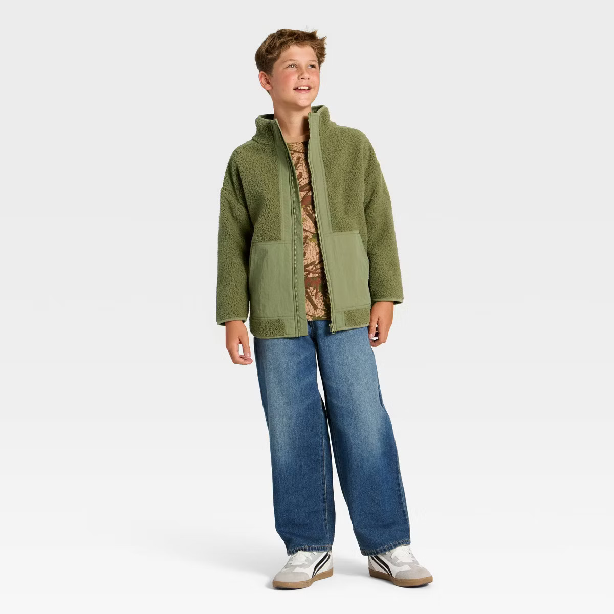 Boys' Faux Shearling Fleece Zip-Up Jacket - art class™ | Target