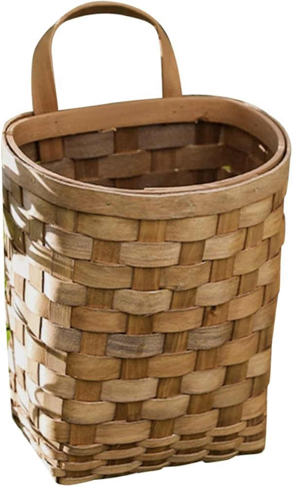 BESTOYARD Wooden Wall Flower Basket Hanging Woven Wall Basket Wicker Basket Woven Wall Baskets Ki... | Amazon (US)
