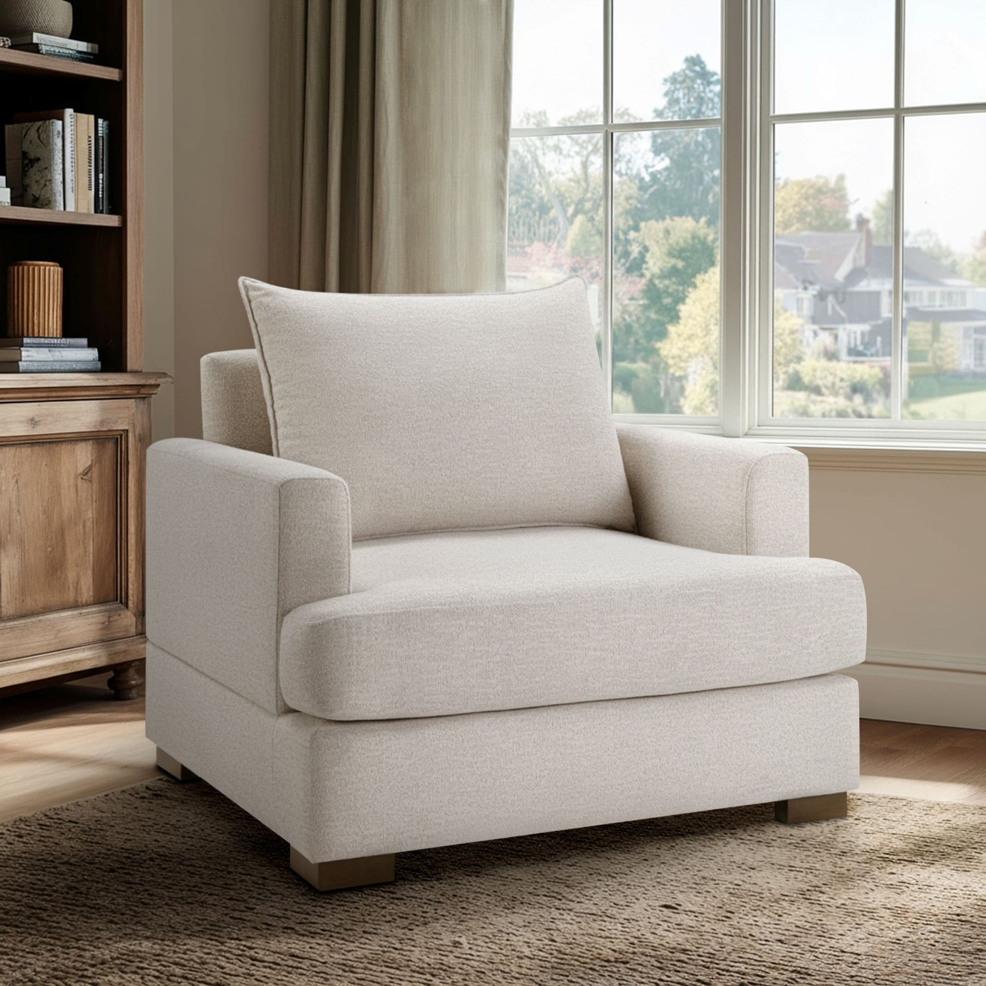 Madison Park Tasha Oversized Upholstered Arm Chair - 38.5"W x 32"D x 37"H - Overstock - 44035978 | Overstock