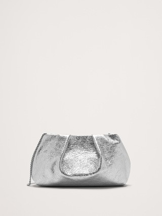 Mini Riviera Metallic Leather Clutch | Banana Republic (US)