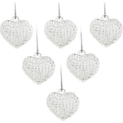 4Es Novelty Clear Glass Heart Ornaments (Set of 12) Mini Spun Glass Christmas Ornaments for Christmas or Valentines Day Tree Decoration | Target