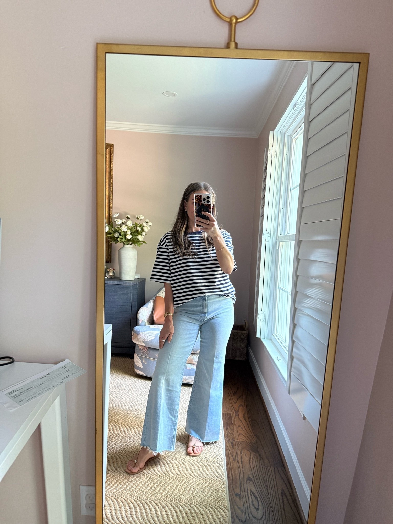 I have a million striped tees (I love them!) but I really like the longer sleeves on this. It’s a thicker cotton which means it’ll be more durable. These Mother jeans are from the petite line and are flattering. I sized up to a 27 but typically wear a 26 in jeans.

#LTKPetite #LTKootd #LTKgrwm
