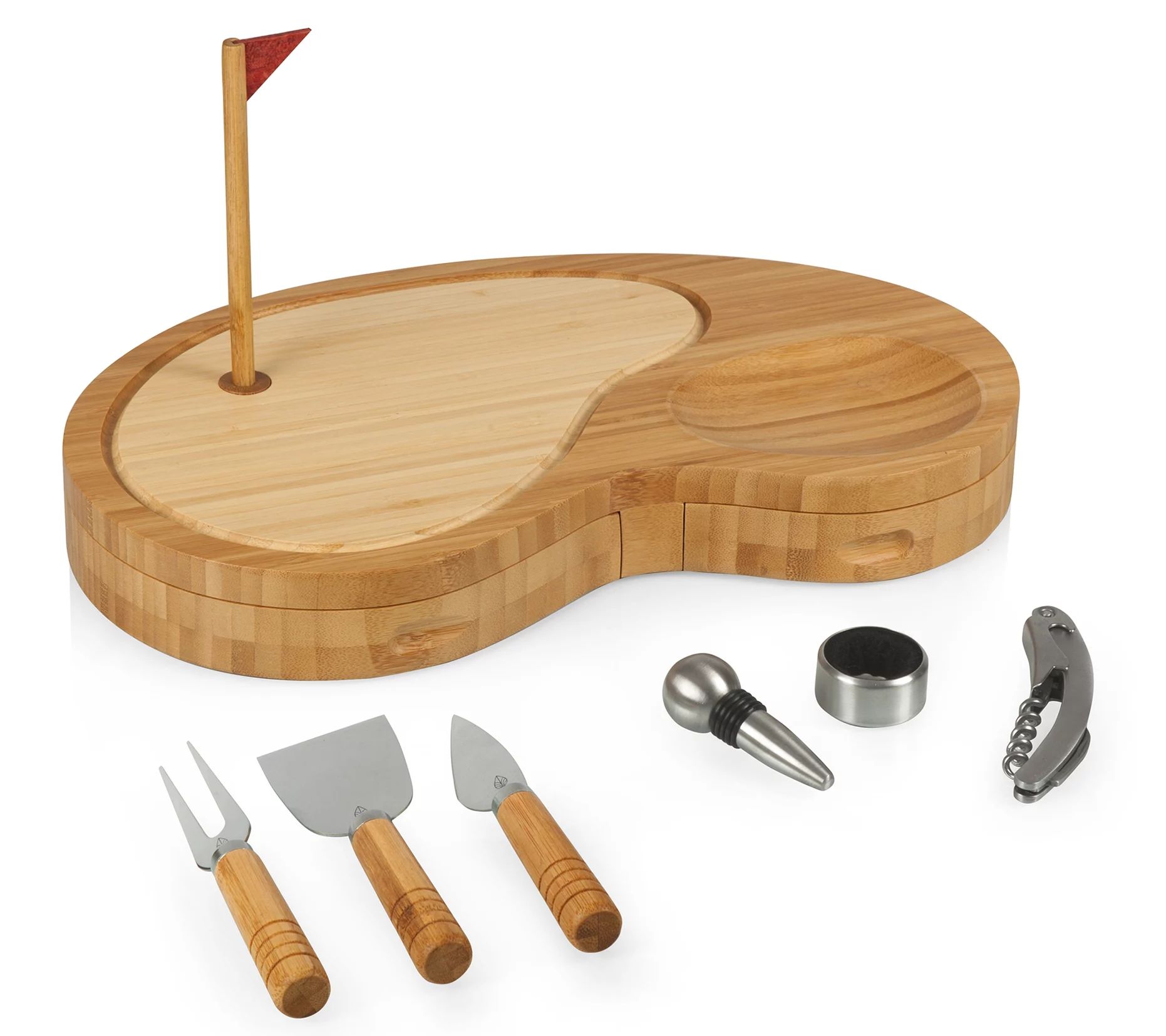 Picnic Time Sand Trap Golf Cheese Board & ToolSet - QVC.com | QVC