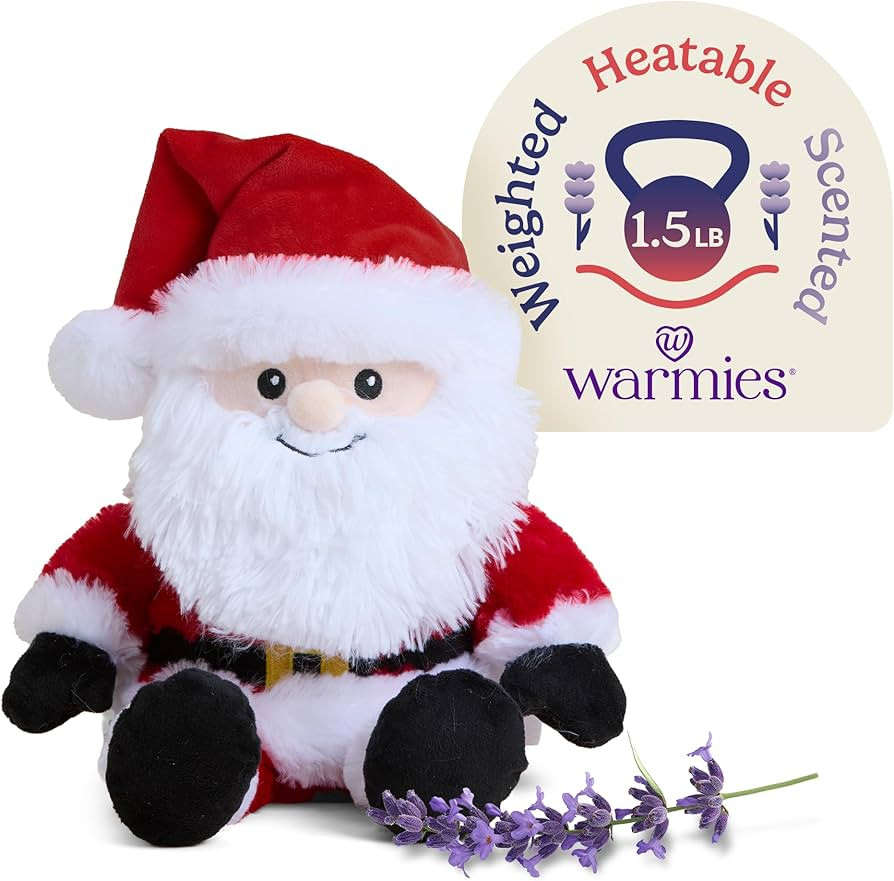 warmies Microwavable & Weighted Stuffed Animals, Santa - Heated Stuffed Animal Plushie for Warmth... | Amazon (US)