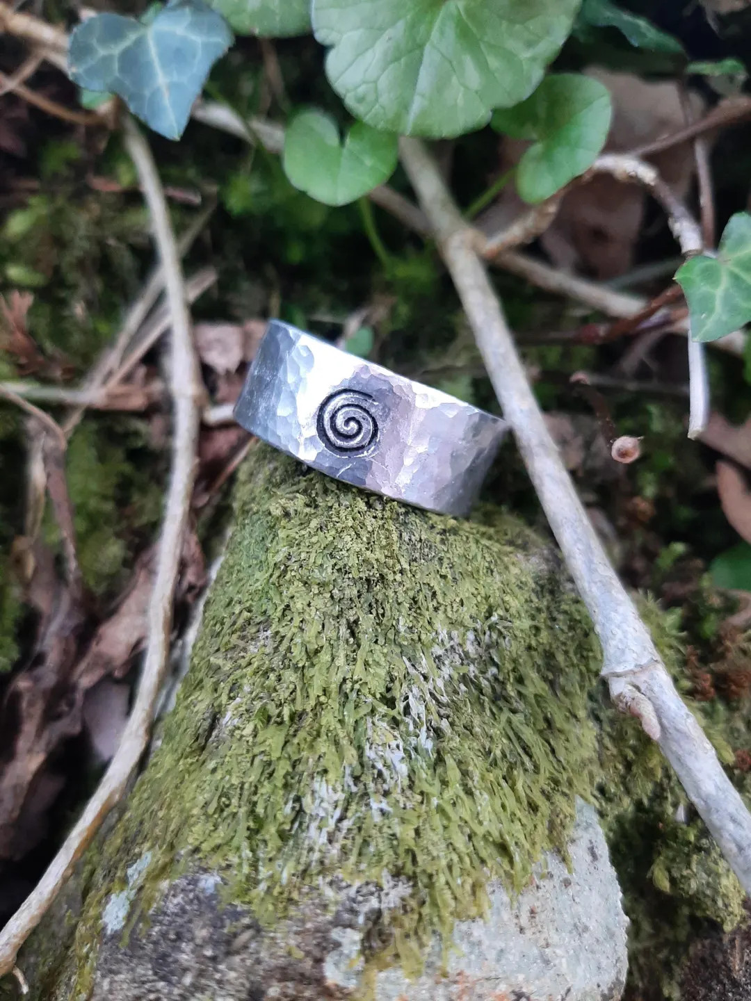 Celtic Sprial Ring | Swirl | Cast and Hammered Pewter | Open Ring - Etsy UK | Etsy (US)