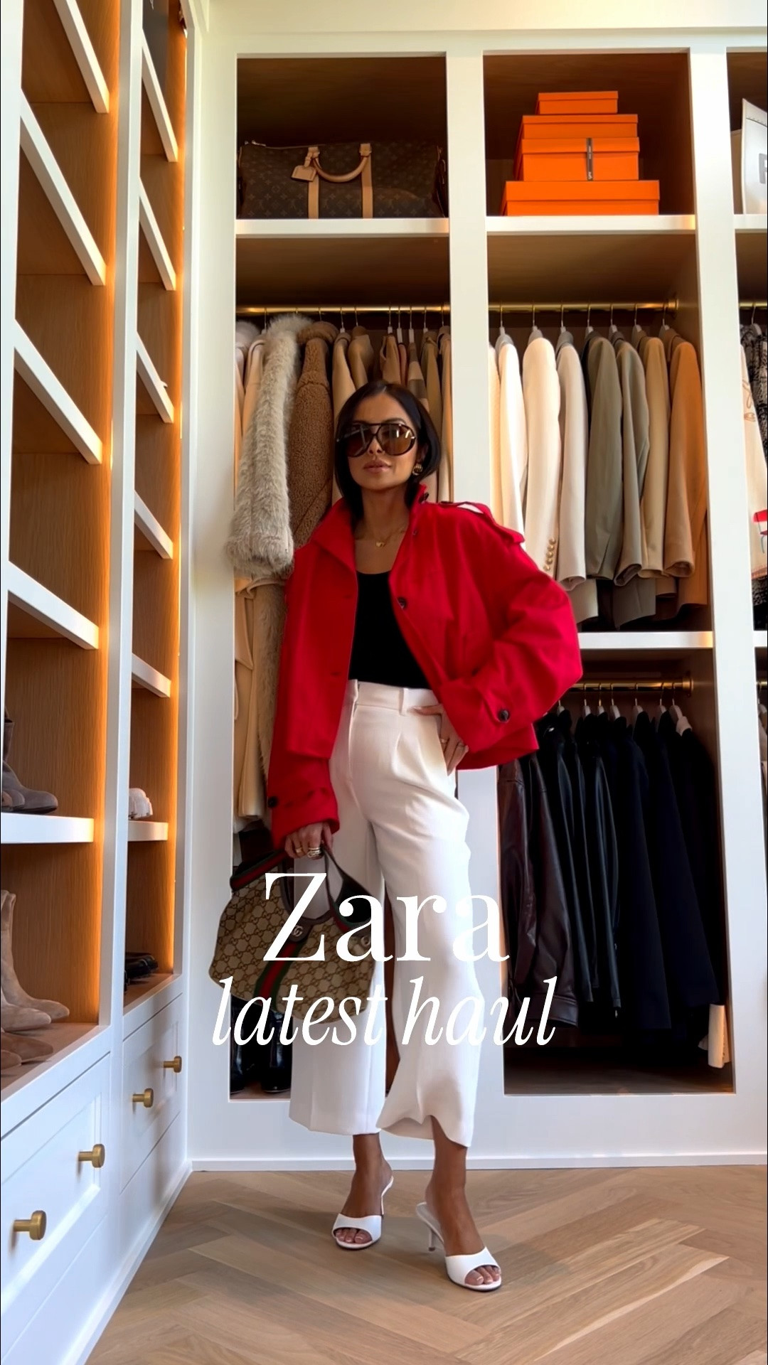 Zara new arrivals 
Zara red jacket 
Wearing an XS/S
Aritzia cropped pants wearing a 00
Gucci Giglio bags in size small
Amazon sunglasses

#LTKOver40 #LTKmomlife #LTKootd
