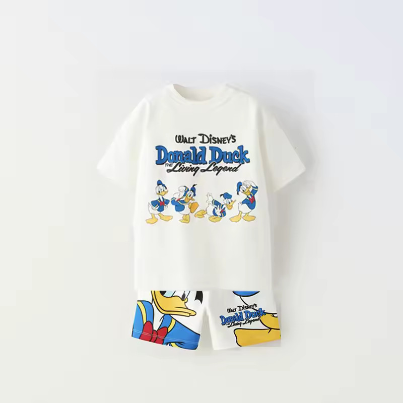 New Donald Duck Print T-shirt Shorts Outfit Summer Costume 2 Piece Set Kids Boys Fashion Casual C... | AliExpress (US)