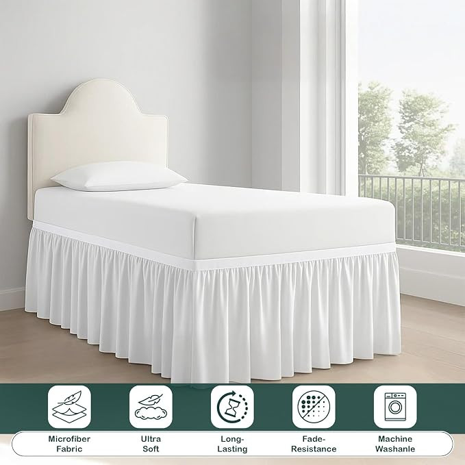 Premium Microfiber College Dorm Room Bed Skirt Twin XL 39" x 80", Extended 36" Drop, Split Corner... | Amazon (US)