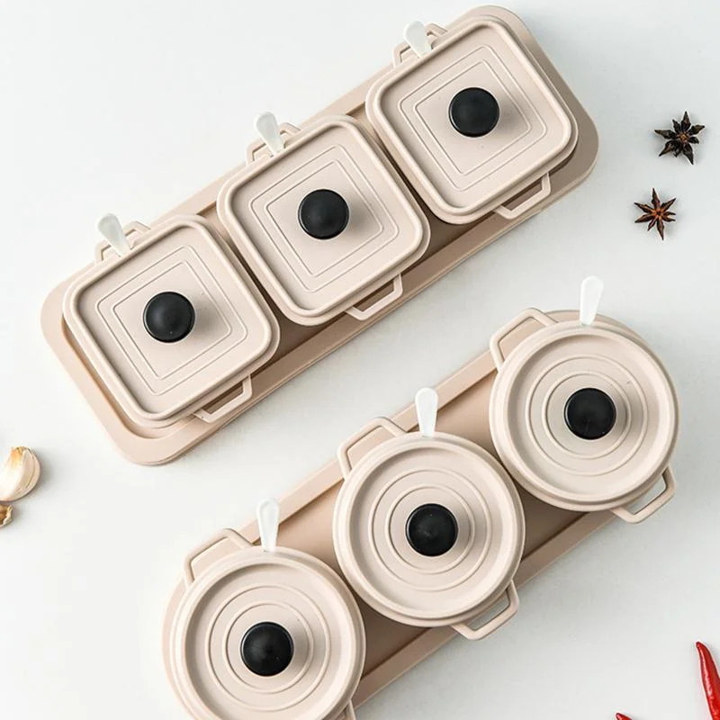 3 Grids Household Seasoning Box with Handle and Spoon, Seasoning Storage Container Tray Combo Set... | Walmart (US)