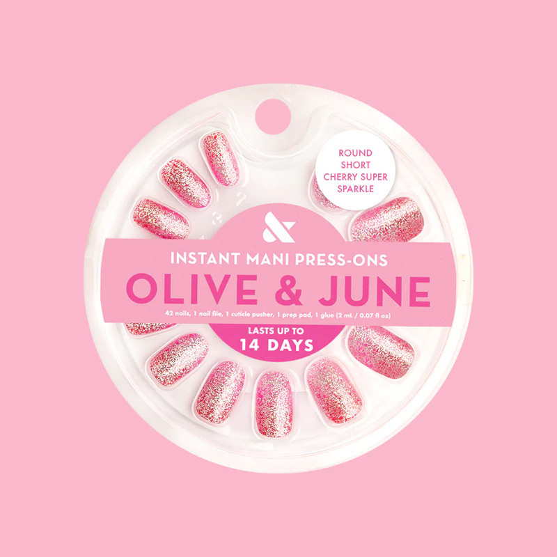 Cherry Super Sparkle - Press On | Short | Round | Olive & June