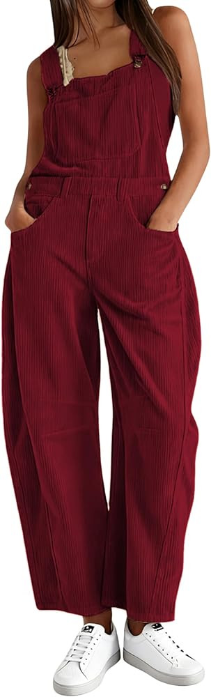 AMEBELLE Corduroy Overalls for Women Barrel Wide Leg Bib Corduroy Pants Women Adjustable Romper J... | Amazon (US)