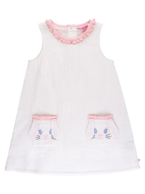 RuffleButts Seersucker Ruffle Pocket Dress in Pink Bunny Ears Seersucker at Nordstrom, Size 18-24M | Nordstrom