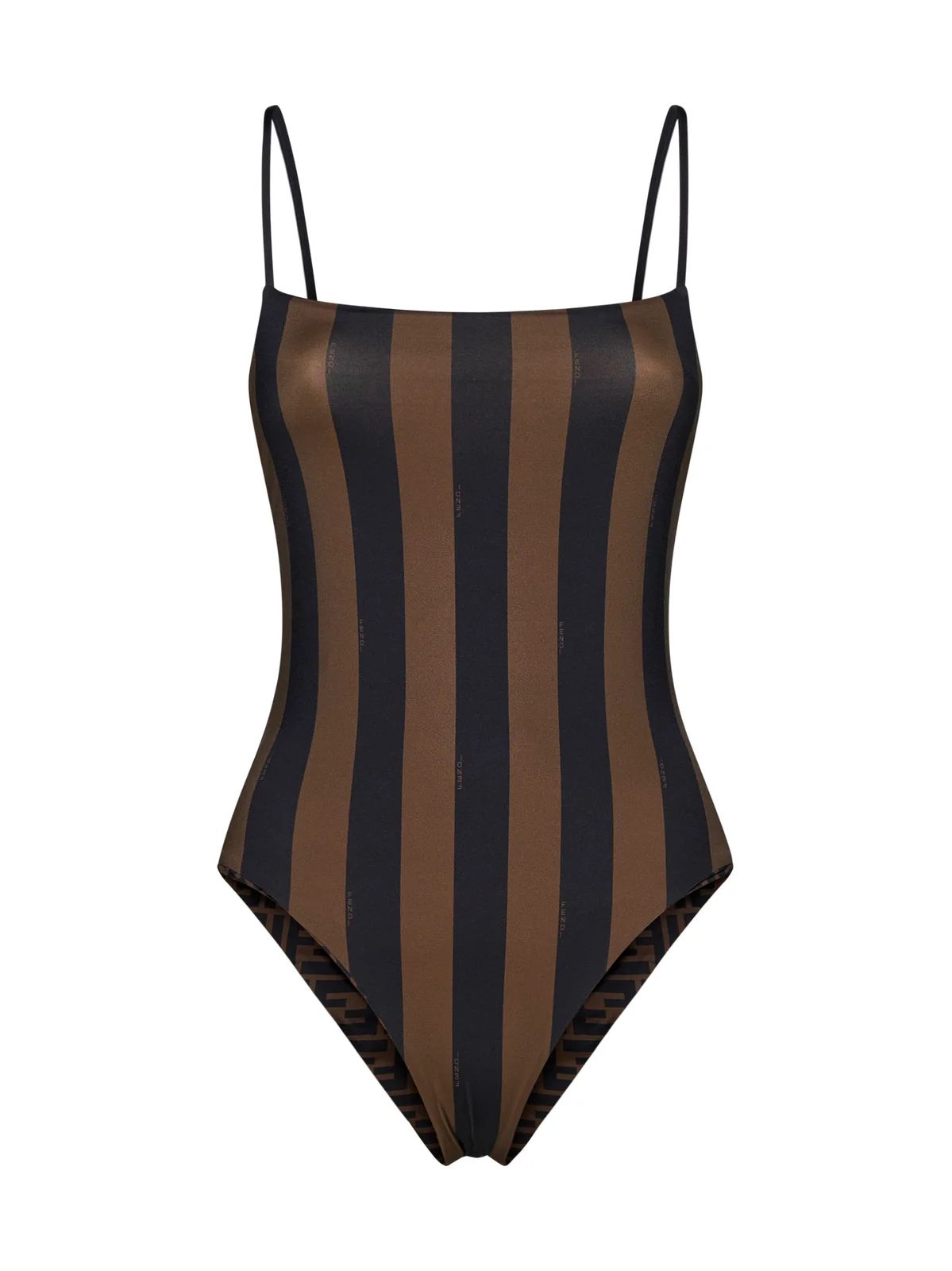 Fendi Pequin Striped One Piece Swimsuit | Cettire Global