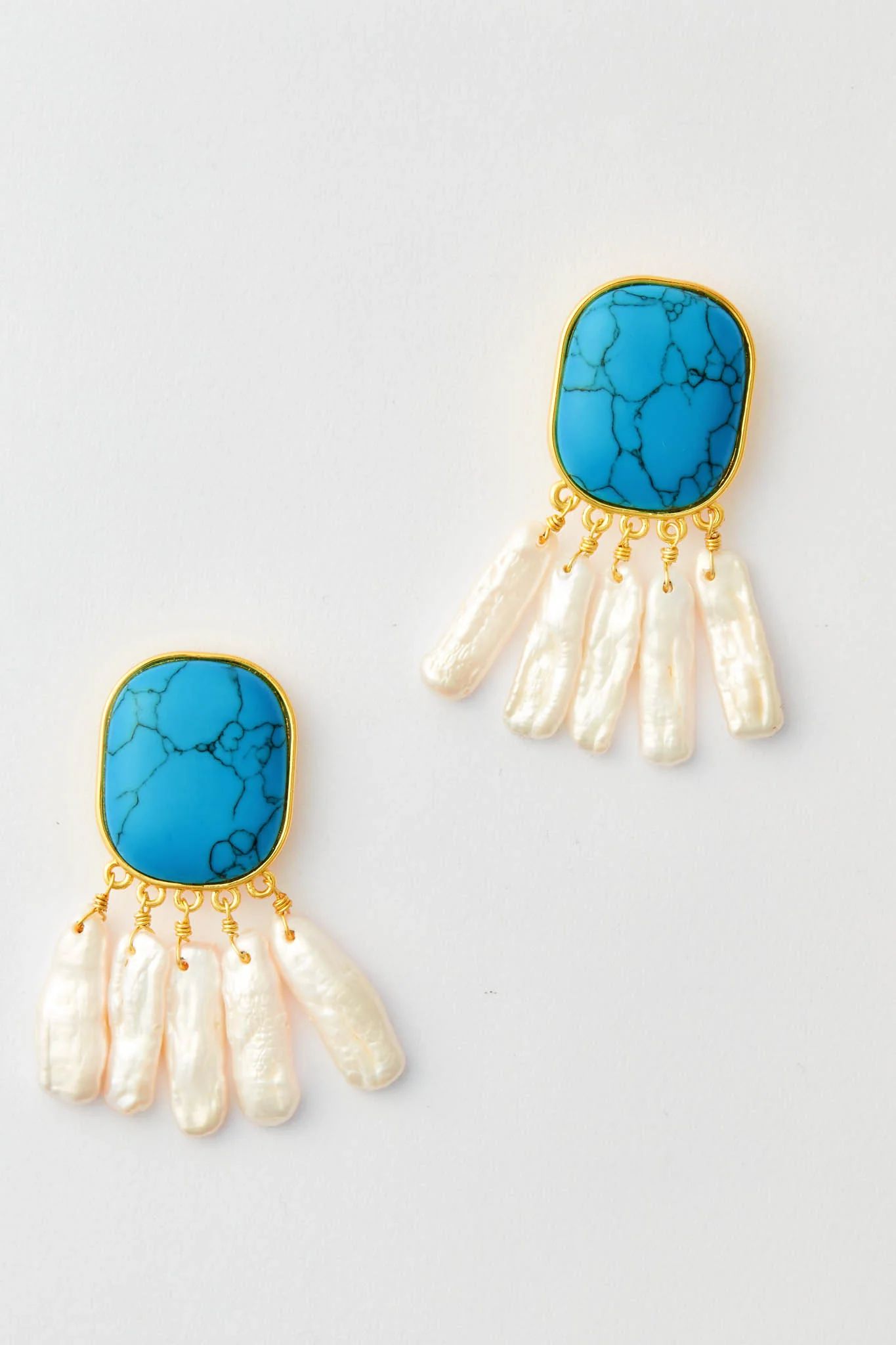 Turquoise and Pearl Morgan Earrings | Tuckernuck (US)