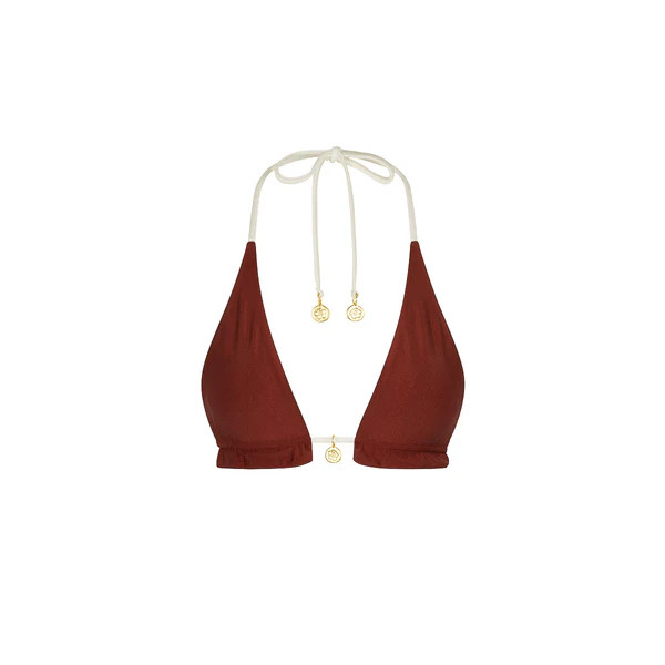 Frill Halter Bralette Bikini Top - Cinnamon Sugar | Kulani Kinis US