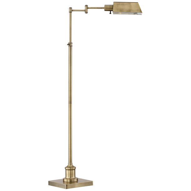 Regency Hill Modern Pharmacy Floor Lamp 54" Tall Aged Brass Adjustable Swing Arm Metal Shade for ... | Walmart (US)