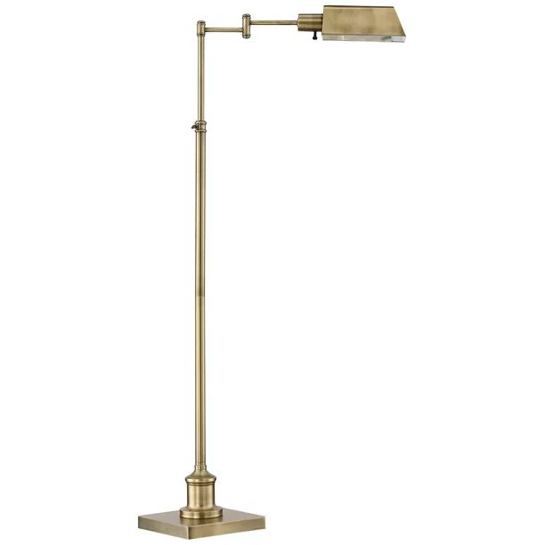 Regency Hill Modern Pharmacy Floor Lamp 54" Tall Aged Brass Adjustable Swing Arm Metal Shade for ... | Walmart (US)