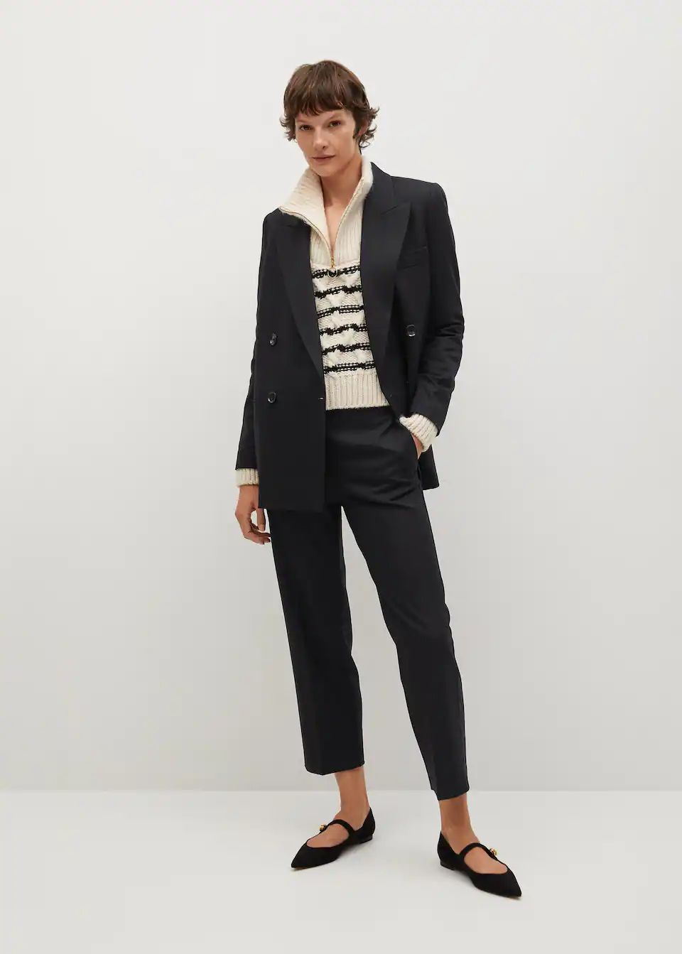 Double-breasted structured blazer | MANGO (US)