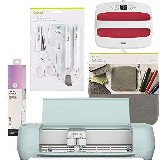 Cricut Explore 3 Smart Cutting Machine - Smart Iron-On Bundle, Includes 5-Piece Tool Set, EasyPre... | Amazon (US)