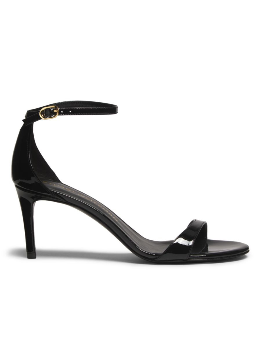 Stuart WeitzmanNudist II 75MM Patent Leather Sandals | Saks Fifth Avenue