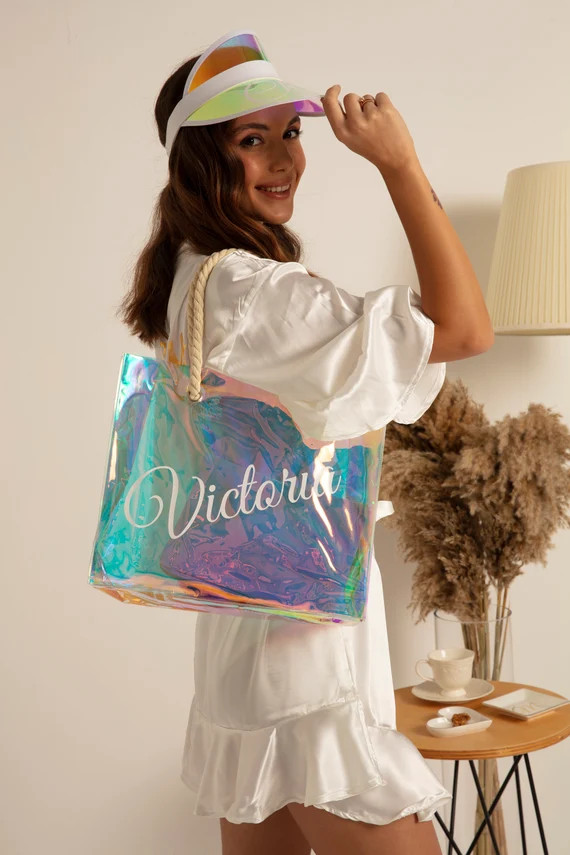 Bridesmaid Tote Bag Clear Bag Beach Bag Transparent Bag - Etsy | Etsy (US)