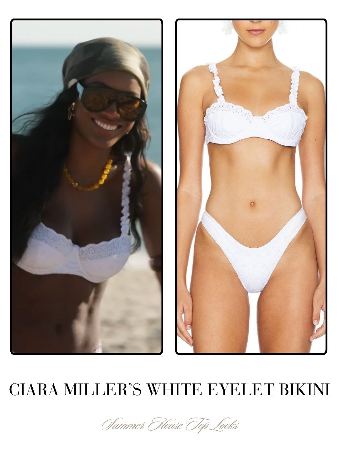 Ciara Miller’s White Eyelet Bikini