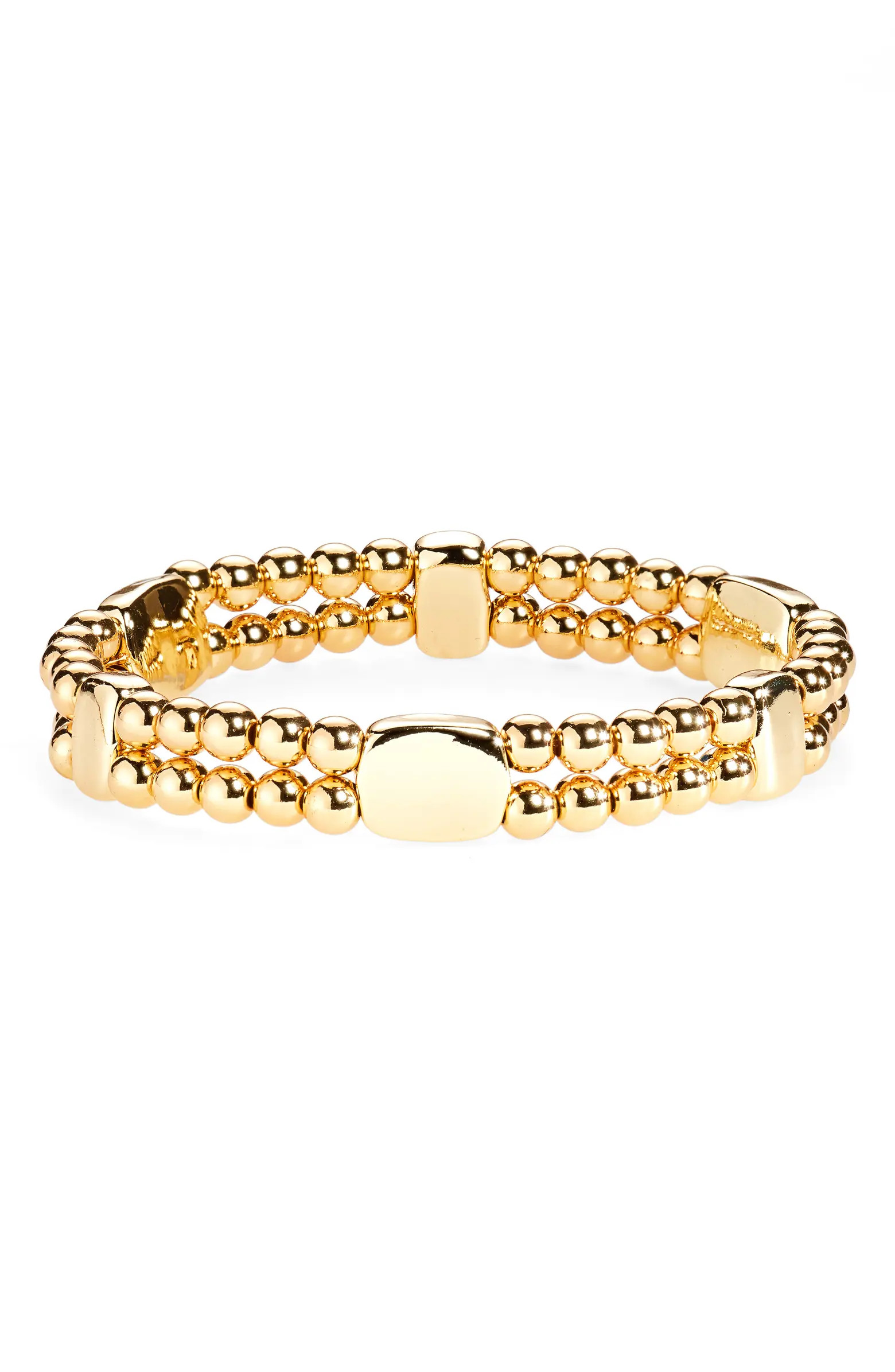 Double Row Beaded Stretch Bracelet | Nordstrom