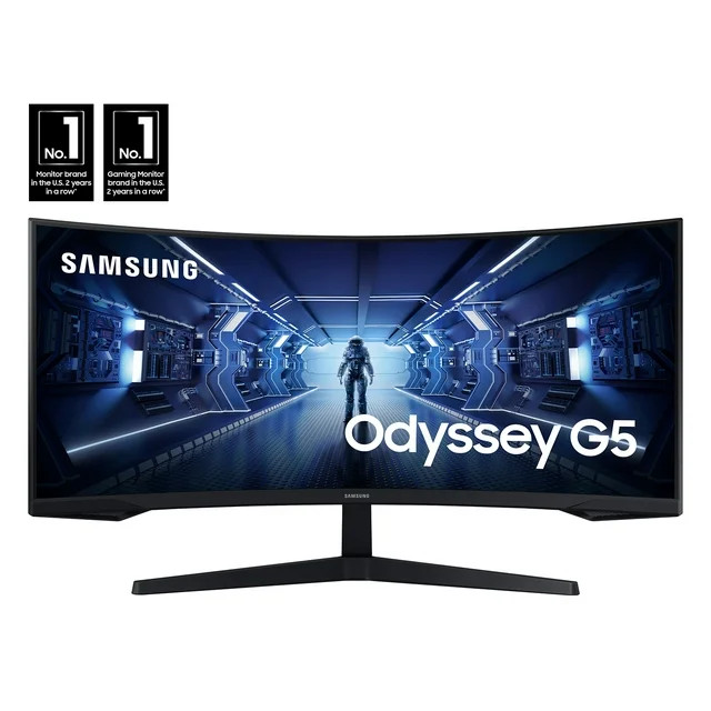 SAMSUNG 34" Odyssey G55T WQHD 165Hz 1ms(MPRT) HDR Curved Gaming Monitor - LC34G55TWDNXZA - Walmar... | Walmart (US)