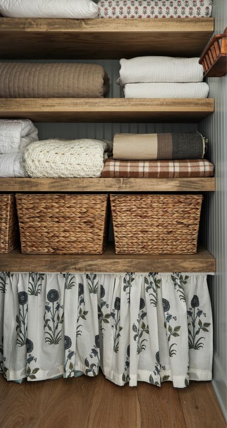 Linen closet makeover sources. #linenclosetorganization #linencloset #blockprint #closet 

#LTKhome