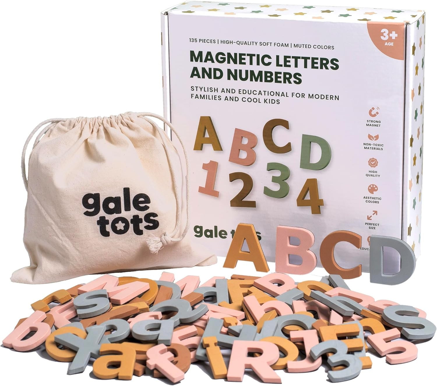 Aesthetic Magnetic Letters & Numbers – 135 Foam Alphabet Magnets for Kids’ Learning, Montesso... | Amazon (US)