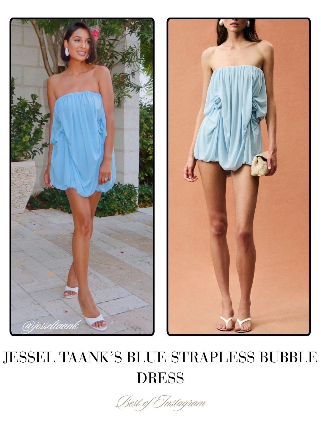Jessel Taank’s Blue Strapless Bubble Dress 📸 = @jesseltaank