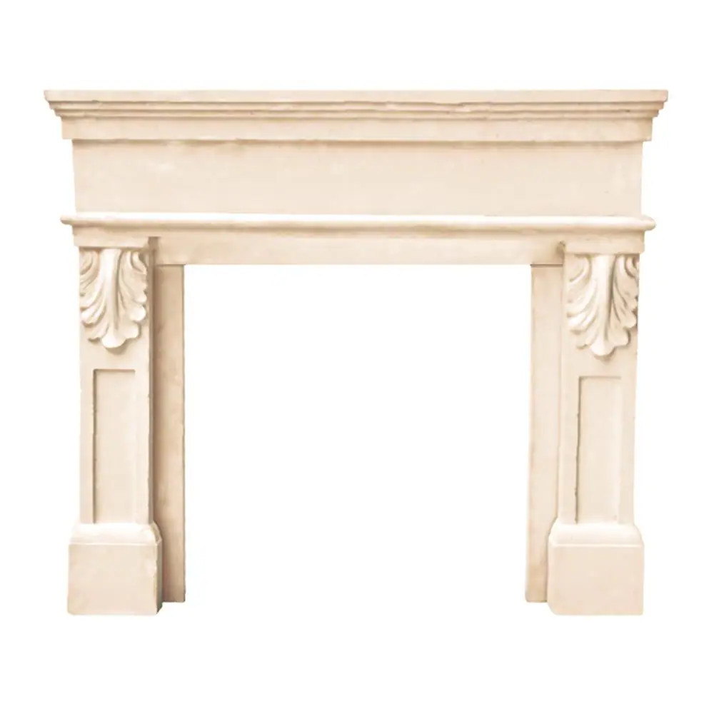 HISTORIC MANTELS LIMITED 53-in W x 47-in H Distressed Ivory/Beige Traditional Fireplace Surround in White | DP11002 | Lowe's