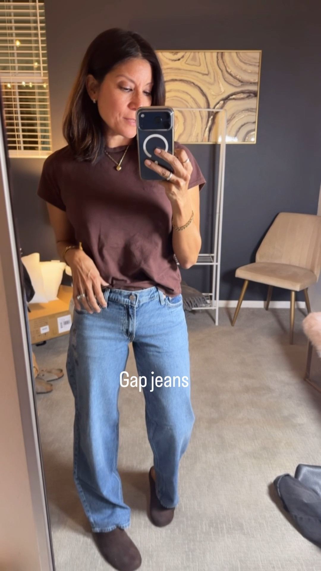 Low rise loose - good fit 

I’m wearing the 25 
I also own in a darker wash and love 
Amazon denim 
Gap jeans 

#LTKSeasonal #LTKOver40