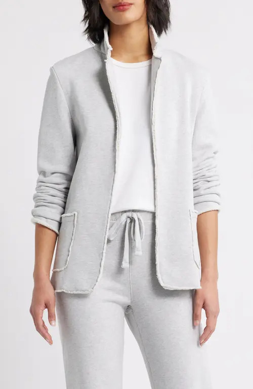 Frank & Eileen Dublin Cotton Fleece Blazer in Gray Melange at Nordstrom, Size Medium | Nordstrom