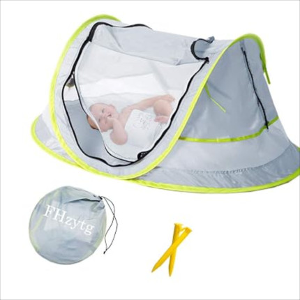Click for more info about Large Baby Beach Tent, Portable Baby Travel Tent UPF 50+ Infant Sun Shelters Pop Up Folding Trave...