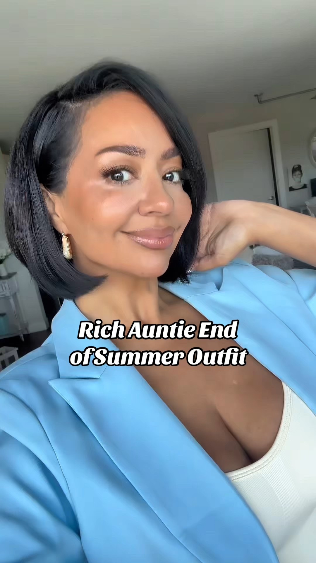 Rich Auntie end of summer outfit for my classy girls 🩵🫶🏽✨

Sizing ⬇️

5’3 
Size 8 / Medium
Bust: 34DDD
Waist: 28”
Hips: 43”
Wearing Size Medium in the bodysuit and Large in the set 

over 40, millennial, petite, petite curvy, curvy, size 8, midsize, brunch outfit, Sunday outfit, matching set, bag charm 

#LTKStyleTip #LTKOver40 #LTKFindsUnder100