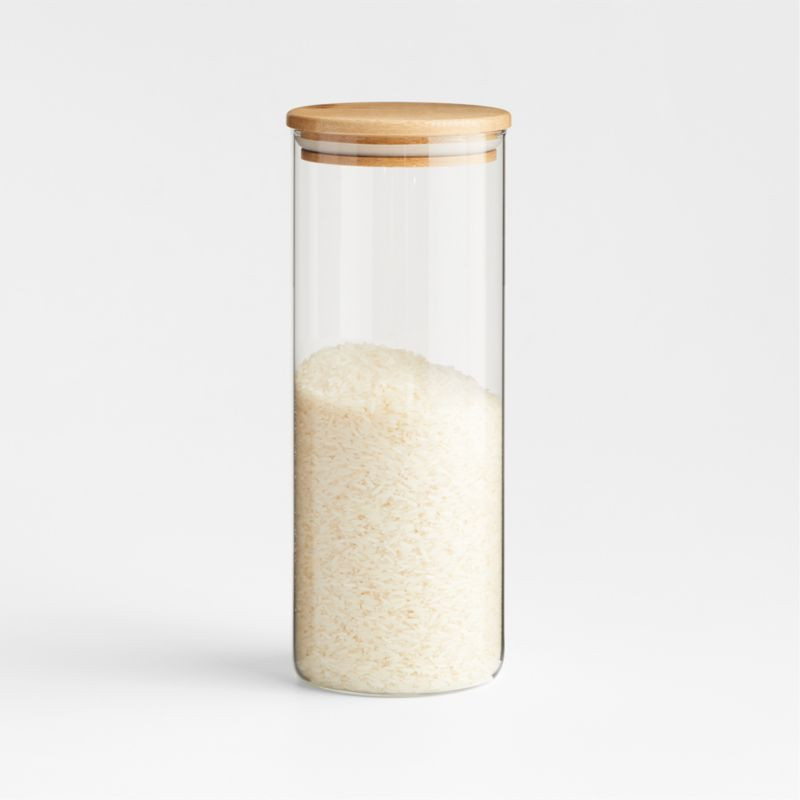 Large Round Glass Storage Container with Bamboo Lid + Reviews | Crate & Barrel | Crate & Barrel