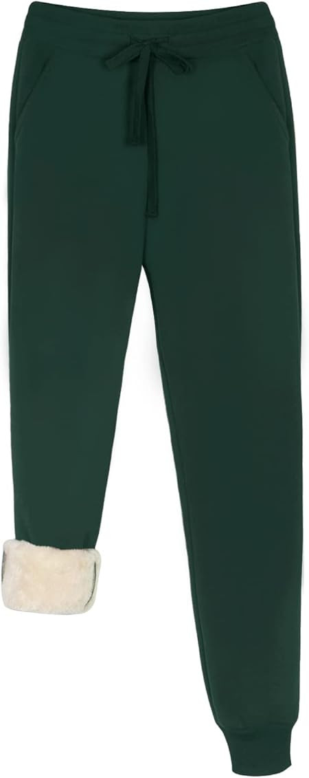 REORIA Women’s Winter Warm Pants Thick Sherpa Lined Athletic Jogger Drawstring Fleece Lined Sweatpan | Amazon (US)