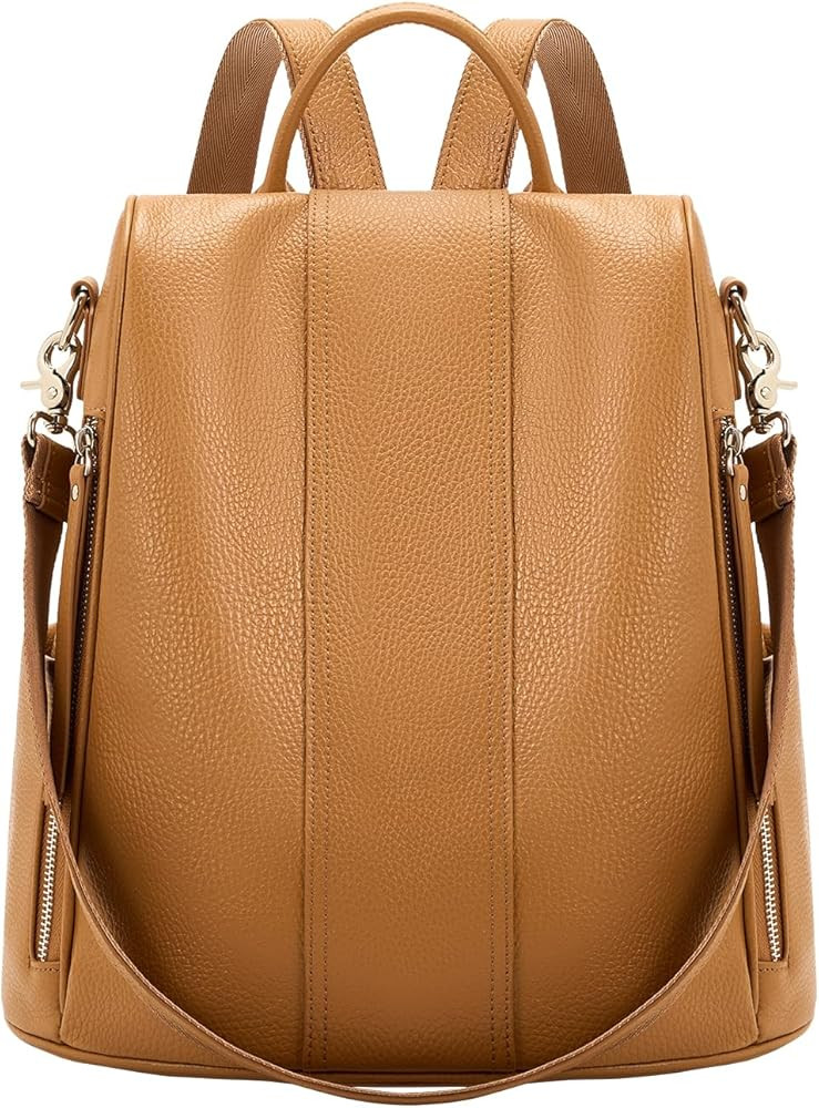Leather Backpack Purses, Anti-theft Genuine Leather Backpack Bags for Women, Large Capcacity Fash... | Amazon (US)
