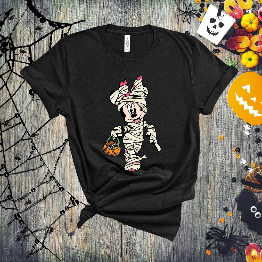 Minnie Mummy Pumpkin Halloween Shirt, Funny Halloween Tee, Minnie Mouse Shirt, Cute Halloween Top... | Etsy (US)