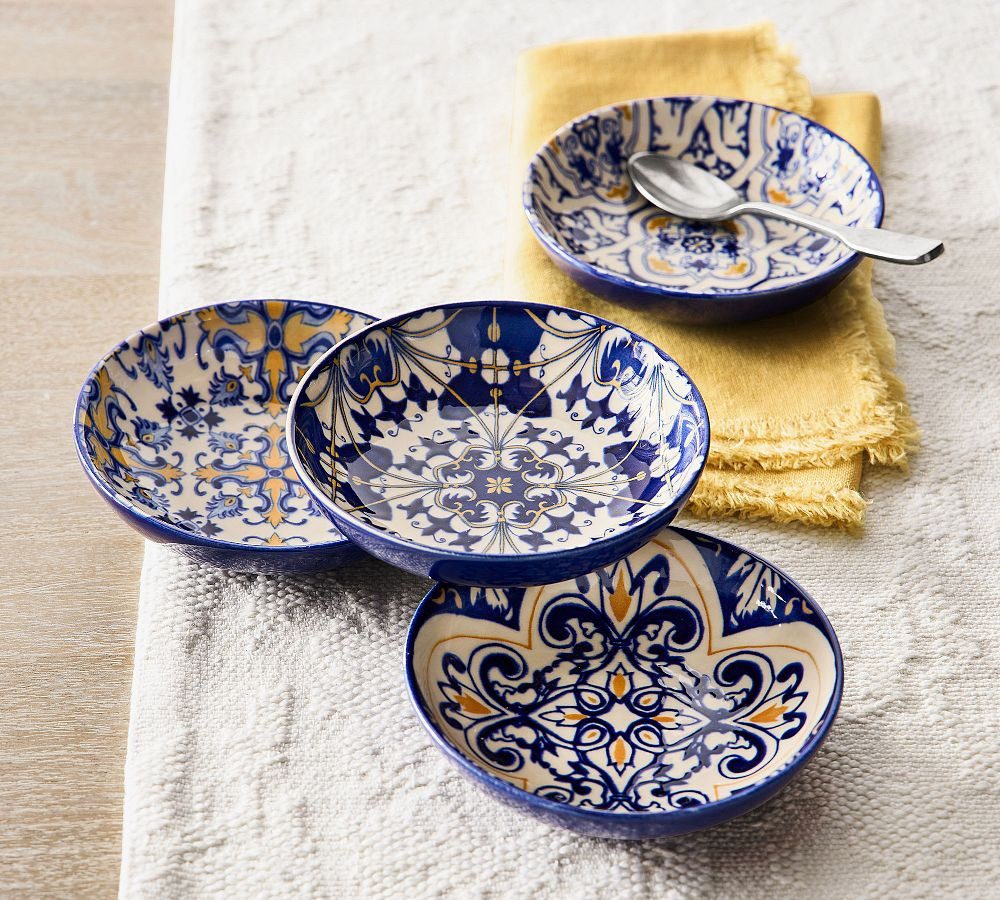 Lisbon Stoneware Dip Bowls - Mixed Set of 4 | Pottery Barn (US)