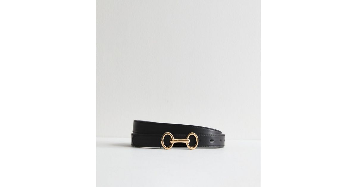 Black Leather-Look Snaffle Belt | New Look | New Look (UK)