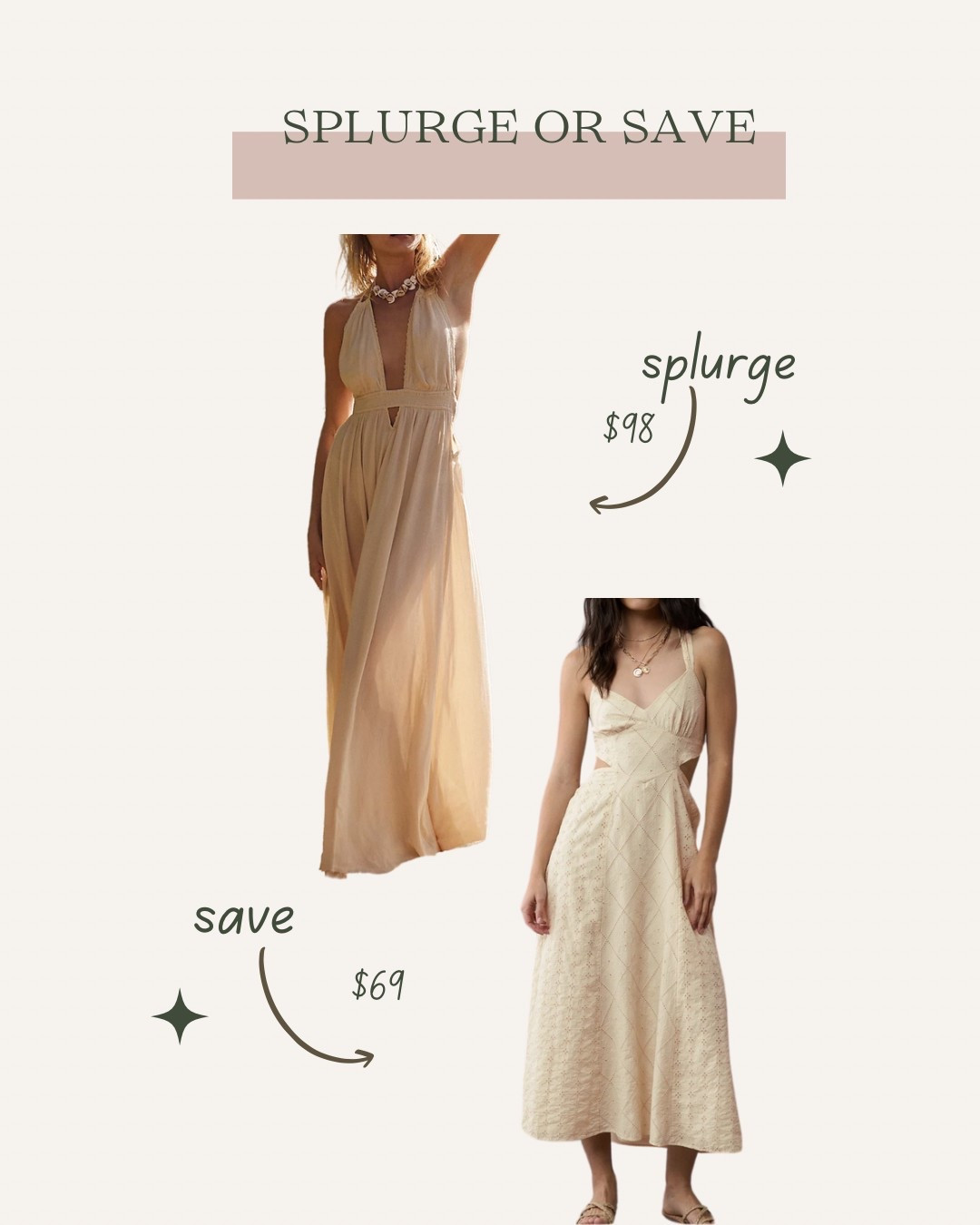 Splurge or save. Free people and A&E. I actually love them both and own the free people in a warm pink color. Size small is a perfect fit 🤍 5’9” 135lbs 34DDD