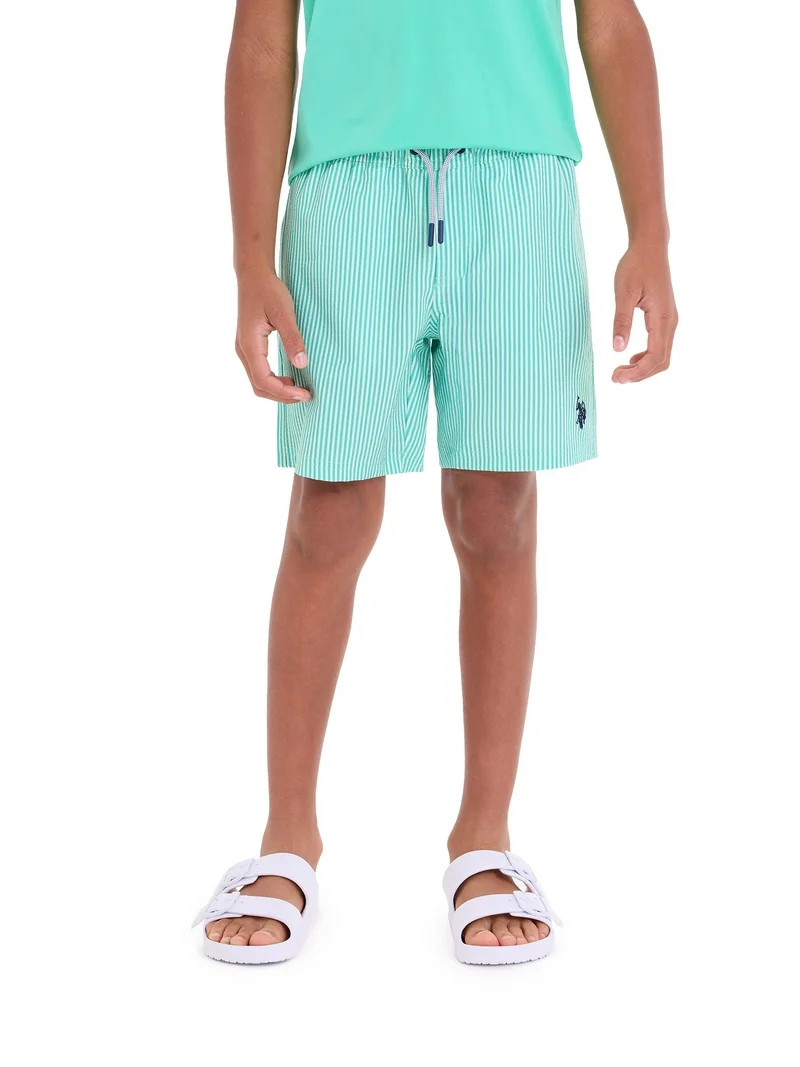 U.S Polo Assn. Seersucker Stripe Swim Short, Sizes 4-18 | Walmart (US)