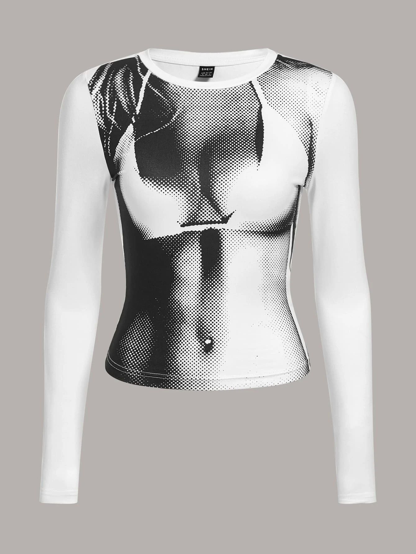 SHEIN ICON 3D Body Print Crop Tee | SHEIN