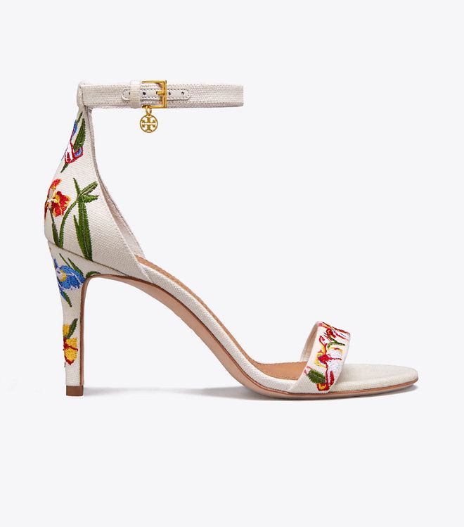 Tory Burch Ellie Embroidered ankle-strap Sandal | Tory Burch US